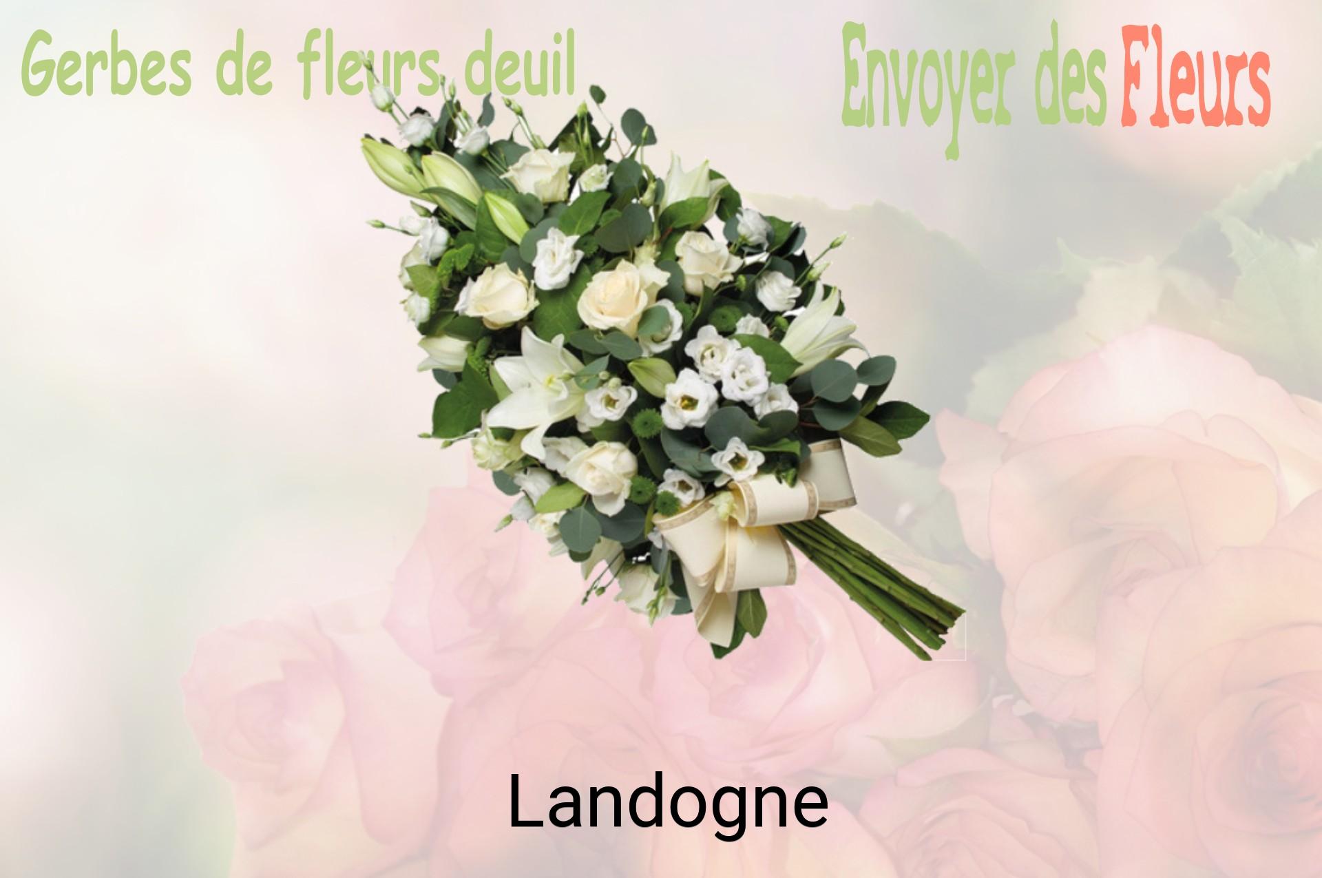 Gerbe de fleurs de deuil livrée à Landogne